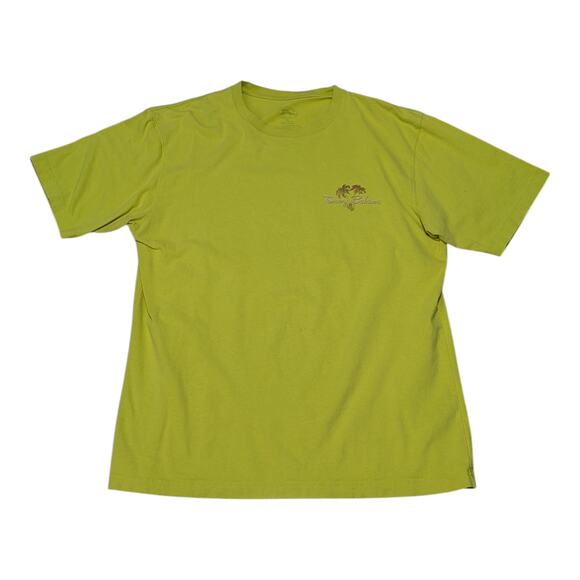 Tommy Bahama Rumbo Graphic Tee Shirt Lime Green Y2K Retro Streetwear Bloody Mary - Picture 1 of 6
